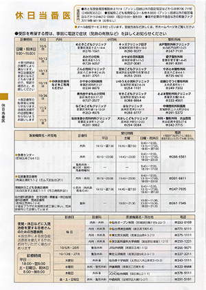 休日当番医情報の画像
